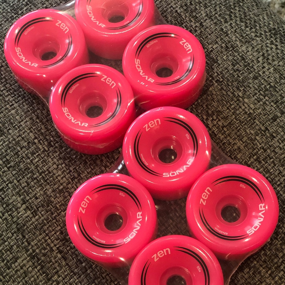 Sonar Zen Wheels (8 total); Color: Pink 62mm/85A